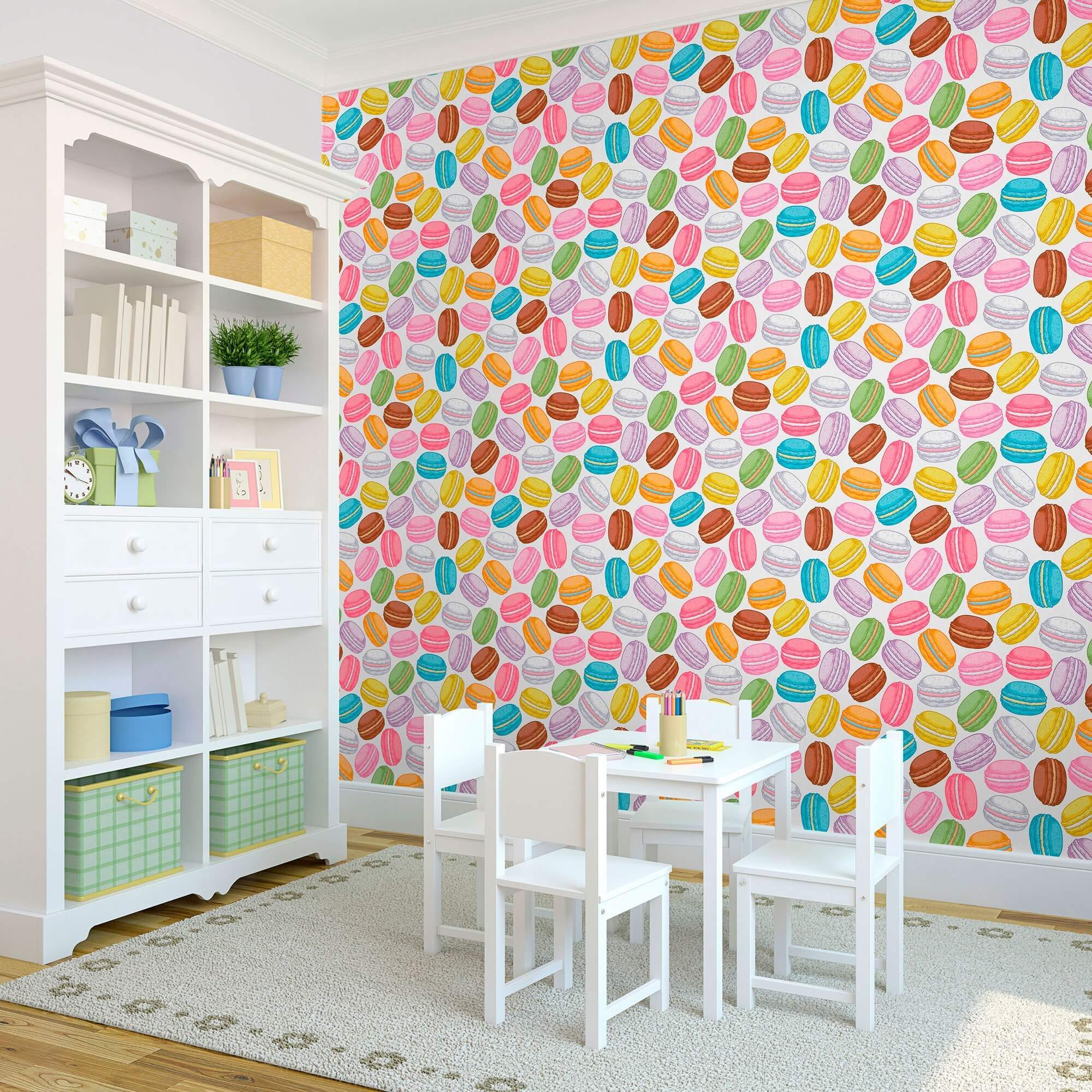 White and Brown Food Pattern Peel and Stick Removable Wallpaper - Self-Adhesive Decorative Wall Covering for Kitchen, Dorm Room, and Teen Bedroom Decor