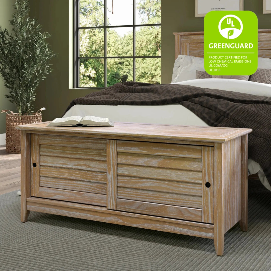 Greenport Storage Bench - Stylish and Functional Entryway Organizer with Seat | Perfect for Hallway, Living Room, and Bedroom Storage Solutions