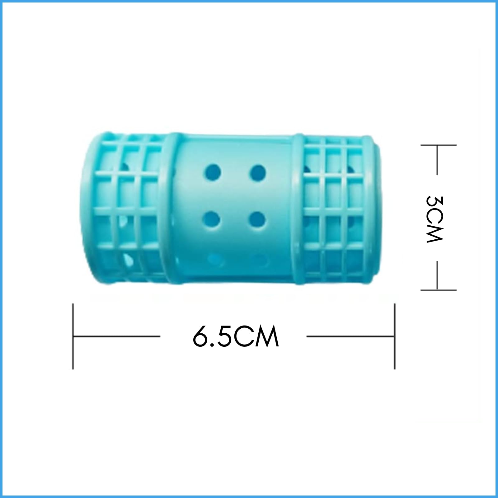 Professional Magnetic Snap-On Hair Rollers - 6 Pack Blue Plastic Curlers for Women & Girls - Perfect for Salon Styling, Home Use & DIY Hairstyles