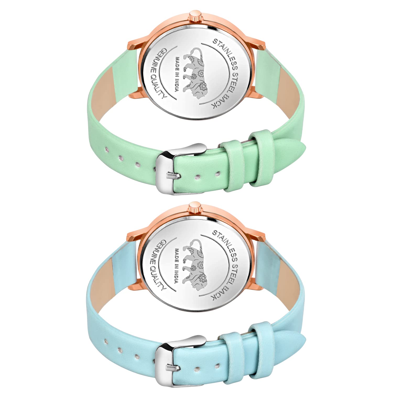 Stylish CLOUDWOOD Multicolor Analog Floral Wrist Watches for Women & Girls - Pack of 2 (MT517-520) | Perfect for Casual Wear, Office & Gift Giving