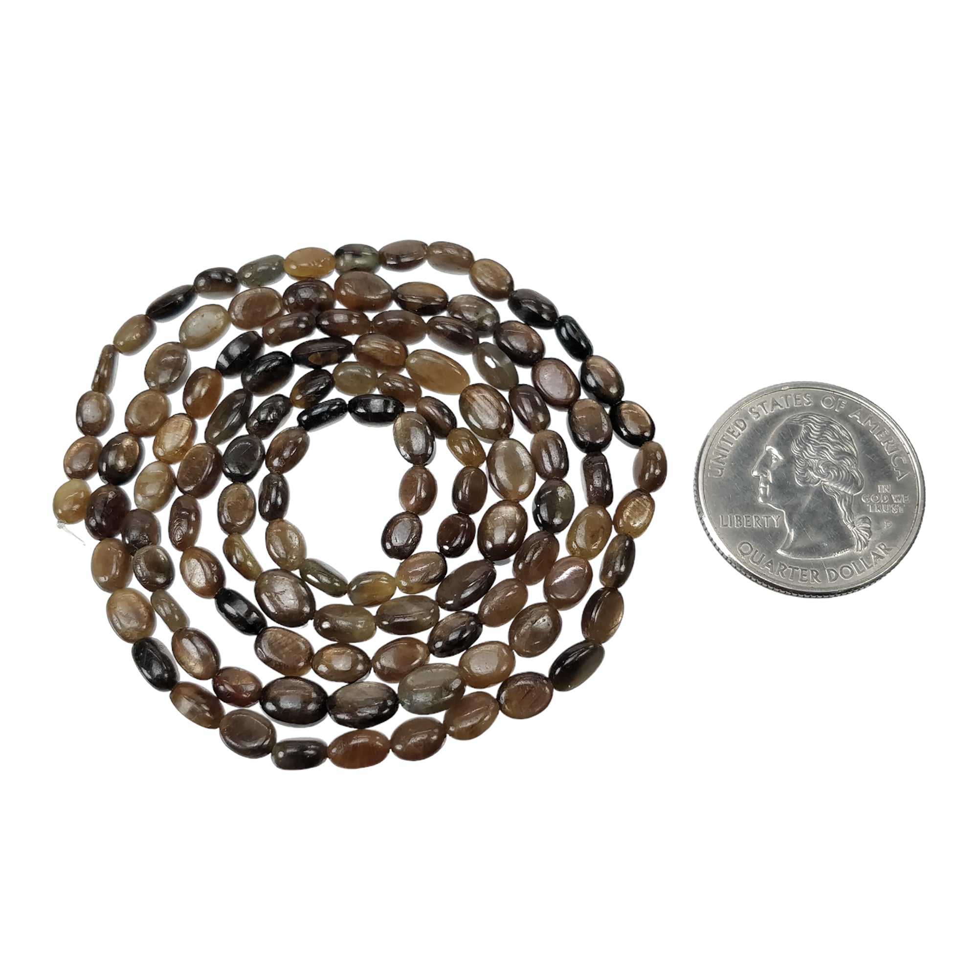 Natural Unheated Golden Brown Chocolate Sapphire Gemstone Cabochon Loose Beads - 101.85cts Oval Plain Nuggets (5x4mm & 7x5mm) for Jewelry Making, DIY Crafts, and Healing Crystal Collections