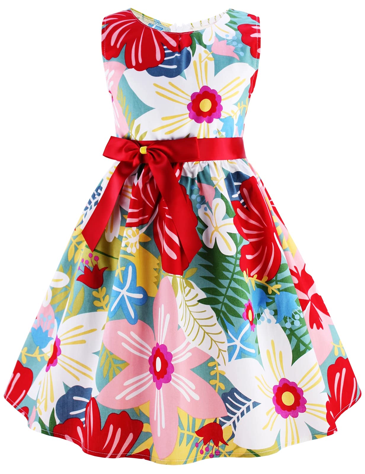 Floral Cotton Girls Summer Dresses - Cute & Comfortable Outfits for Toddlers & Kids - Perfect for Playdates, Parties & Outdoor Adventures