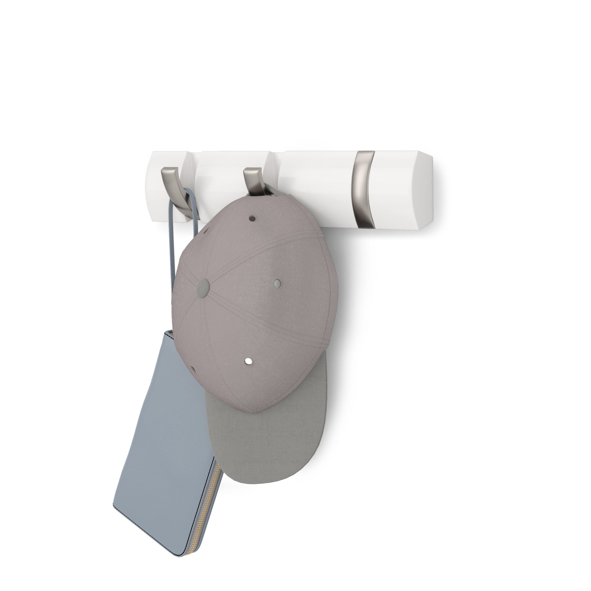 Flip 3 Wall Hook - Heavy Duty Hanging Hooks for Keys, Hats & Coats - Space Saving Wall Mount Organizer for Entryway, Bathroom & Closet (3 Pack)