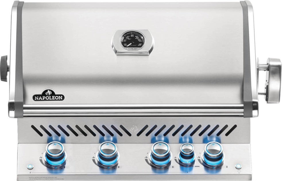 Napoleon Prestige Pro 500 RB Built-In Gas Grill - Premium Stainless Steel Outdoor BBQ Grill for Patio, Backyard, and Deck Cooking