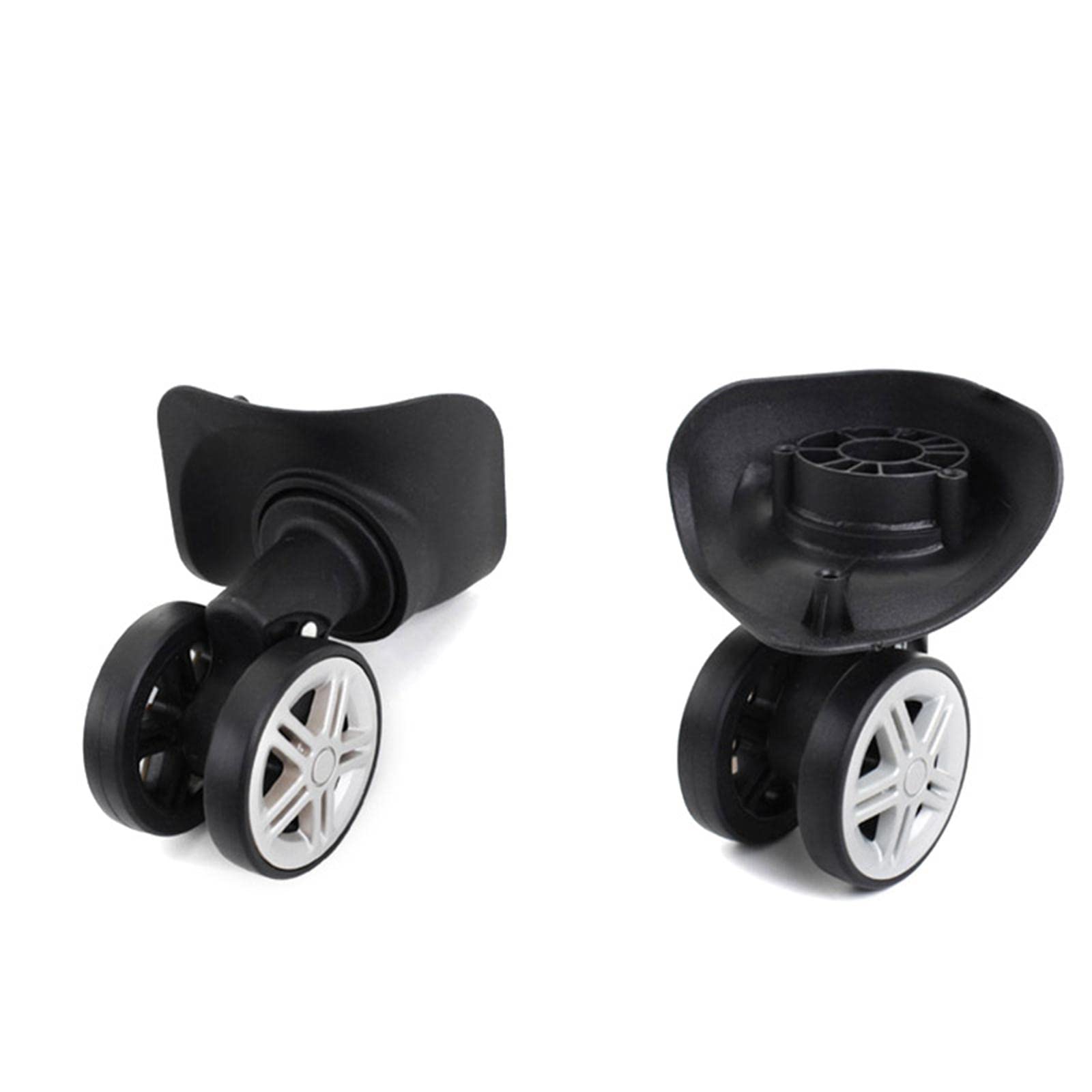 4-Pack Black Swivel Luggage Wheels - Replacement Suitcase Casters for Travel Trolley Repair - Durable Suitcase Accessories for Smooth Rolling (Ideal for Business Trips & Vacation Luggage)