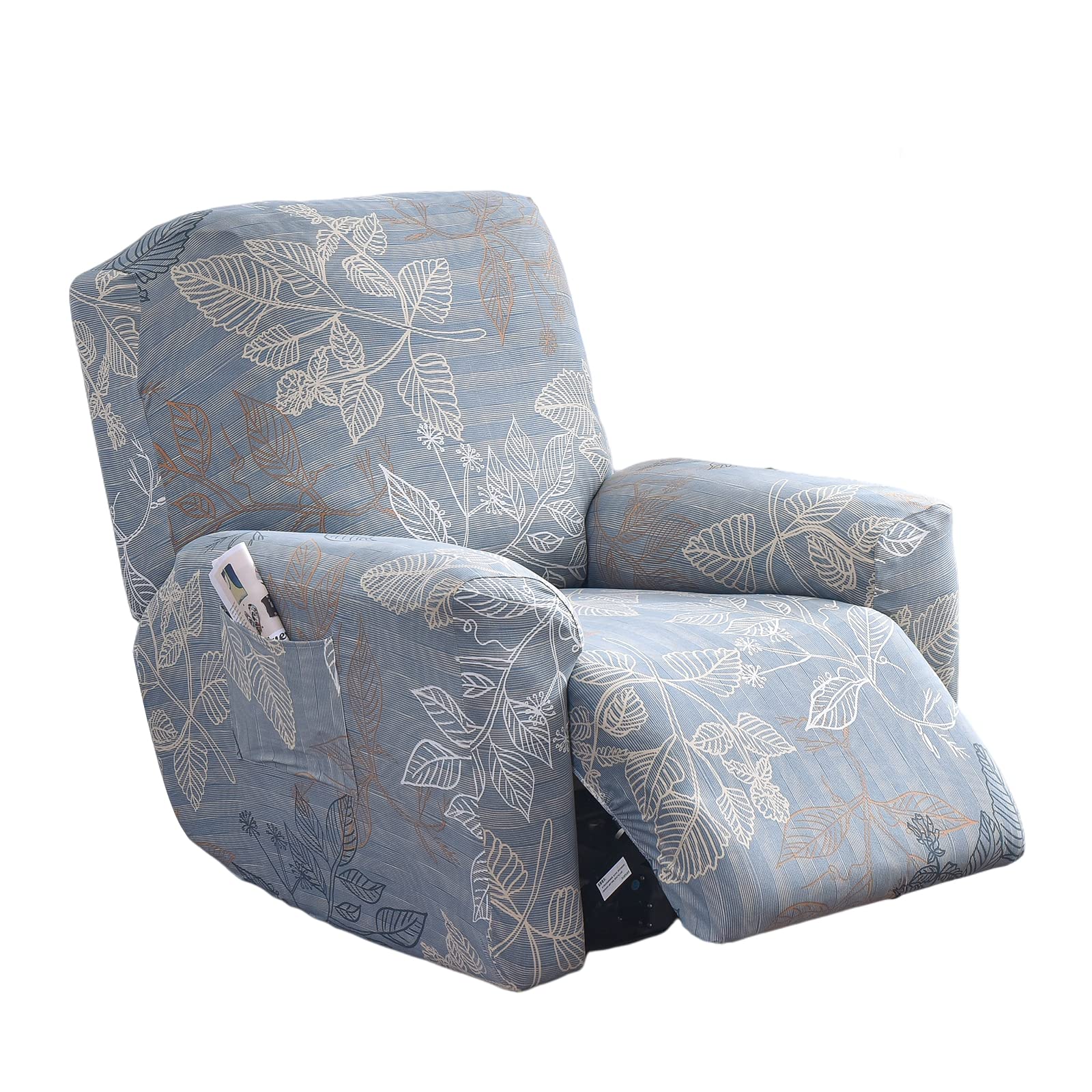 HAOYONG Stretch Recliner Slipcover Set - 4 Piece Lazyboy Recliner Cover with Side Pockets | Universal Fit for 1-Seat Recliners & Couches | Furniture Protector for Living Room | Perfect for Home Theater, Reading Nook & Relaxation