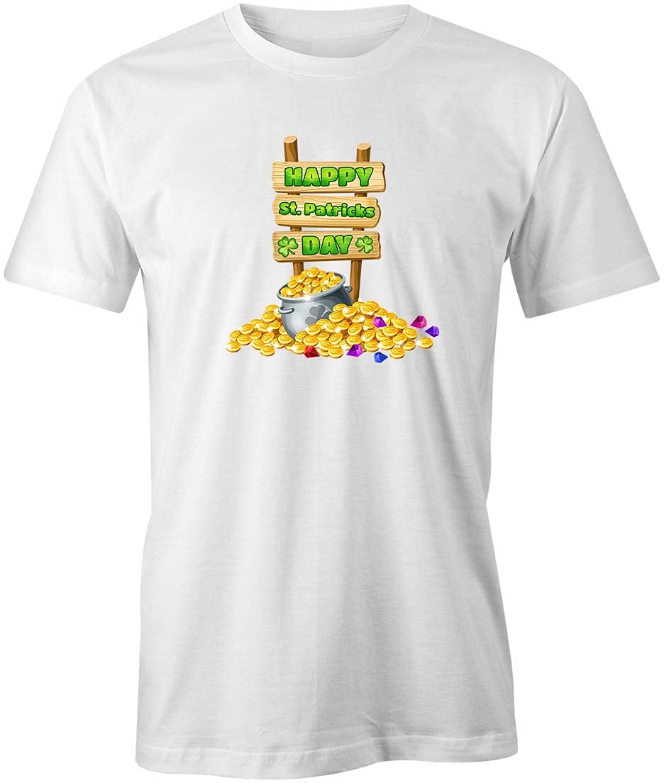 Happy Saint Patrick's Day T-Shirt | White Printed Graphic Tee for Men & Women - Perfect for Irish Festivals, Parades & Holiday Celebrations