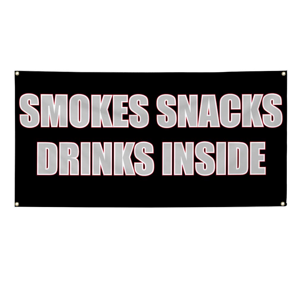 **Heavy-Duty Vinyl Banner - 60x144 Inches, Weatherproof, 10 Grommets - Ideal for Restaurant, Food, Snacks & Drinks Signage - Perfect for Outdoor, Industrial & Yard Use**