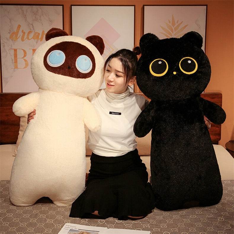 Fluffy Kawaii Cat Stuffed Animal Plush Toy - Adorable Mochi Cat Plushie for Kids, Girls & Boys | Perfect for Cuddling, Gifts & Room Decor