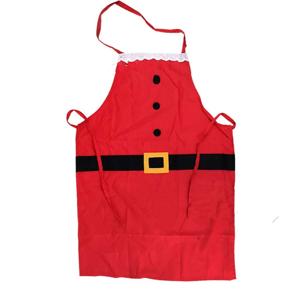 Festive Santa Claus Christmas Apron - Red Holiday Cooking Apron for Family Baking & Christmas Party Fun - Perfect for Holiday Gatherings, Baking Cookies & Festive Celebrations