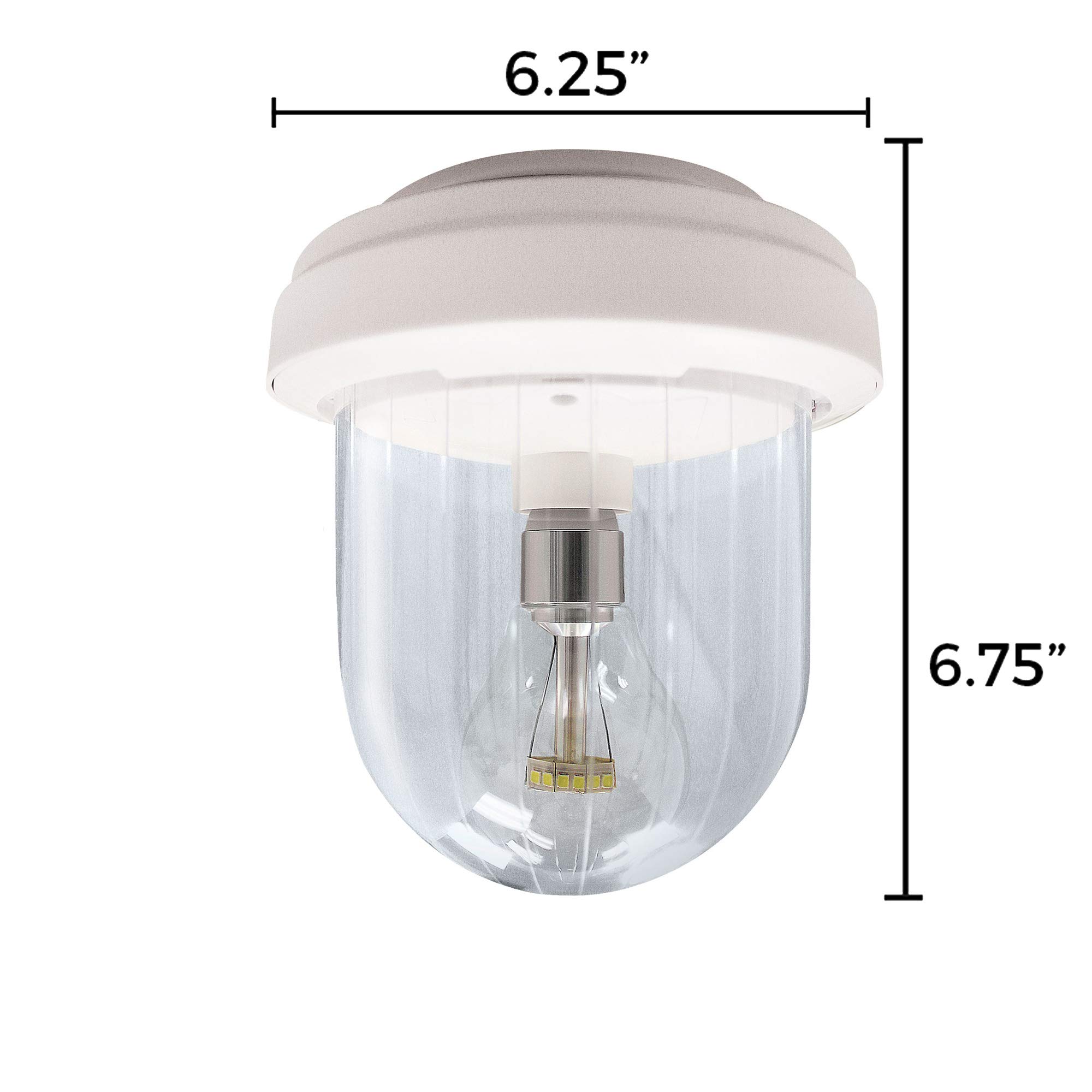 Gama Sonic Light My Shed IV Solar Shed Light - 2 Pack White LED Solar Powered Lights for Interior, Wall or Ceiling Mount - Perfect for Sheds, Garages, Barns & Outdoor Storage Spaces (GS-16B2)