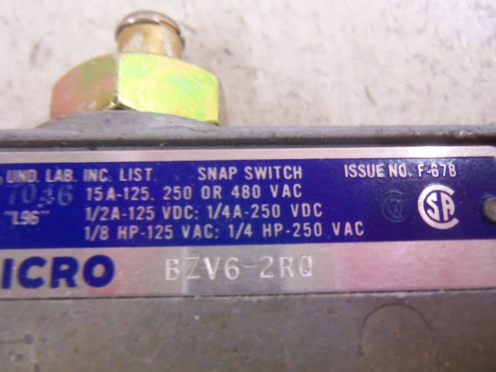 BZV6-2RQ Enclosed SPDT Limit Switch with Top Actuator - Ideal for Industrial Automation, Machinery Safety Controls, and Equipment Positioning