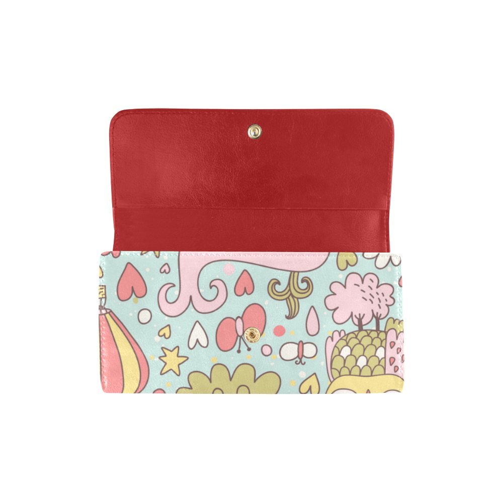 Women's Designer Trifold Wallet with Abstract Elephant & Floral Print - Stylish & Durable Code Pattern Wallet for Everyday Use, Travel & Gift Giving