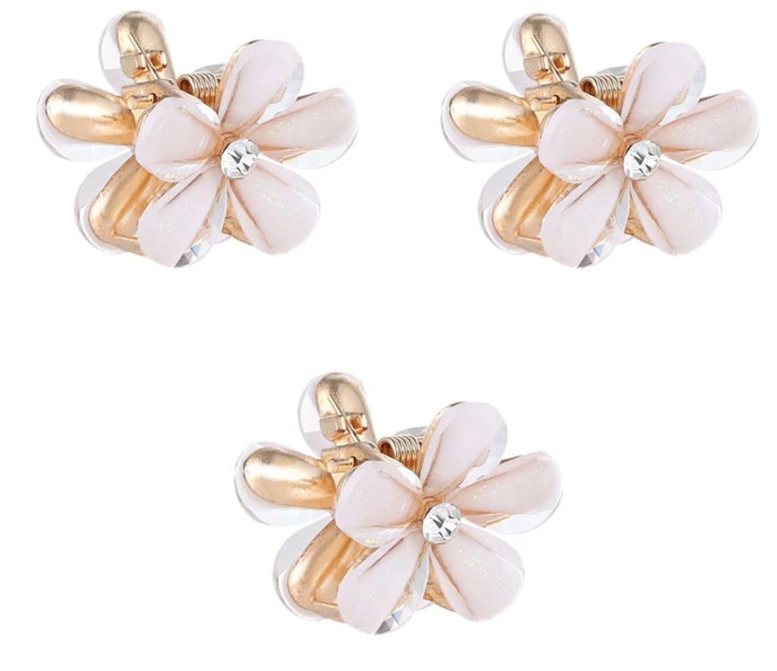 ANNA CREATIONS Korean Style Women's Hair Clip Set - Mini Hair Clutcher Pins & Barrettes for Women and Girls (White) | Perfect for School, Work, Parties & Daily Styling
