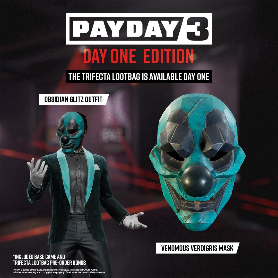 Payday 3 - Day One Edition for PlayStation 5 (PS5) | Action-Packed Heist Game | Perfect for Multiplayer Co-op Gaming Nights