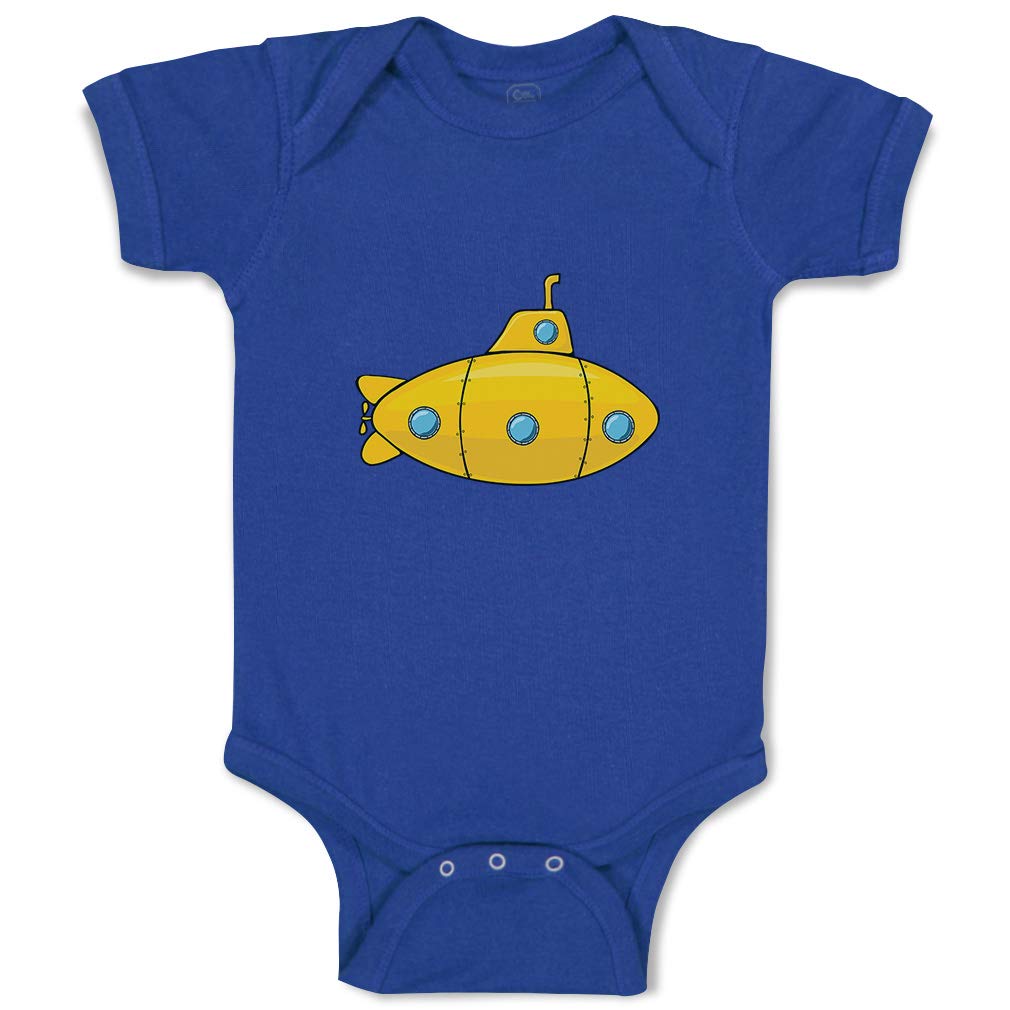 Custom Submarine Baby Bodysuit - Funny Cotton Onesie for Boys & Girls (6 Months, Royal Blue) | Perfect for Photo Shoots, Birthday Gifts & Everyday Wear
