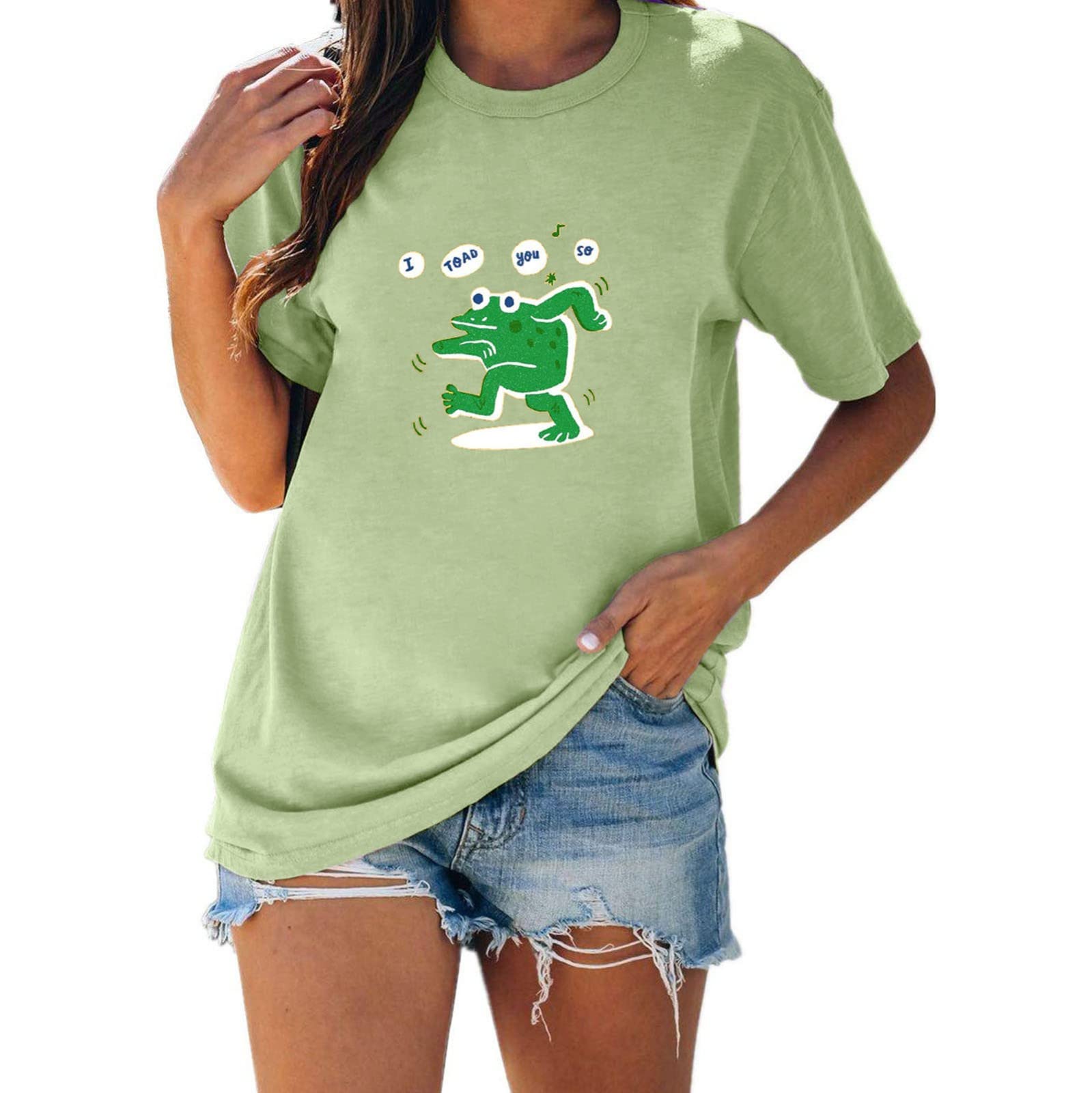 **Women's Graphic T-Shirts - Cute Cartoon Printed Short Sleeve Tees for Casual Summer Outfits | Perfect for Daily Wear, Beach Trips, and Weekend Hangouts**
