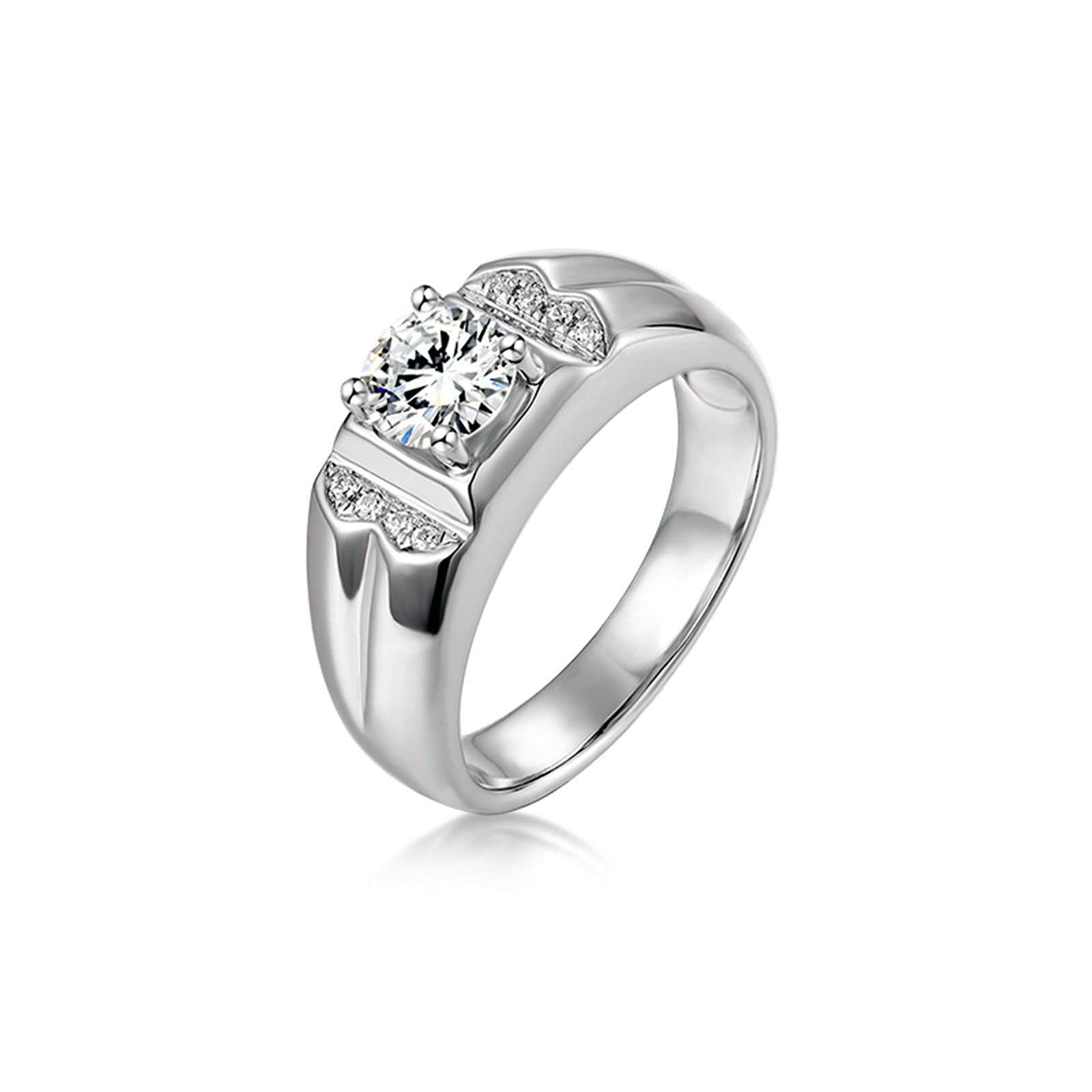 14K Moissanite Engagement Rings for Men - Wedding Promise Rings for Couples (Sizes 4-11) | Perfect for Proposals, Anniversaries & Romantic Gifts