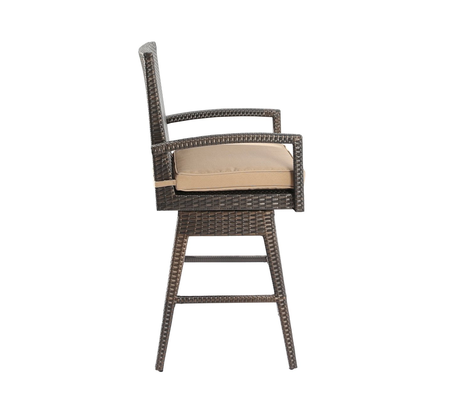 Premium Outdoor Wicker Bar Stools - Weather-Resistant Patio Bar Height Stools for Backyard, Poolside & Deck - Set of 2 Modern Rattan Counter Stools for Outdoor Entertaining