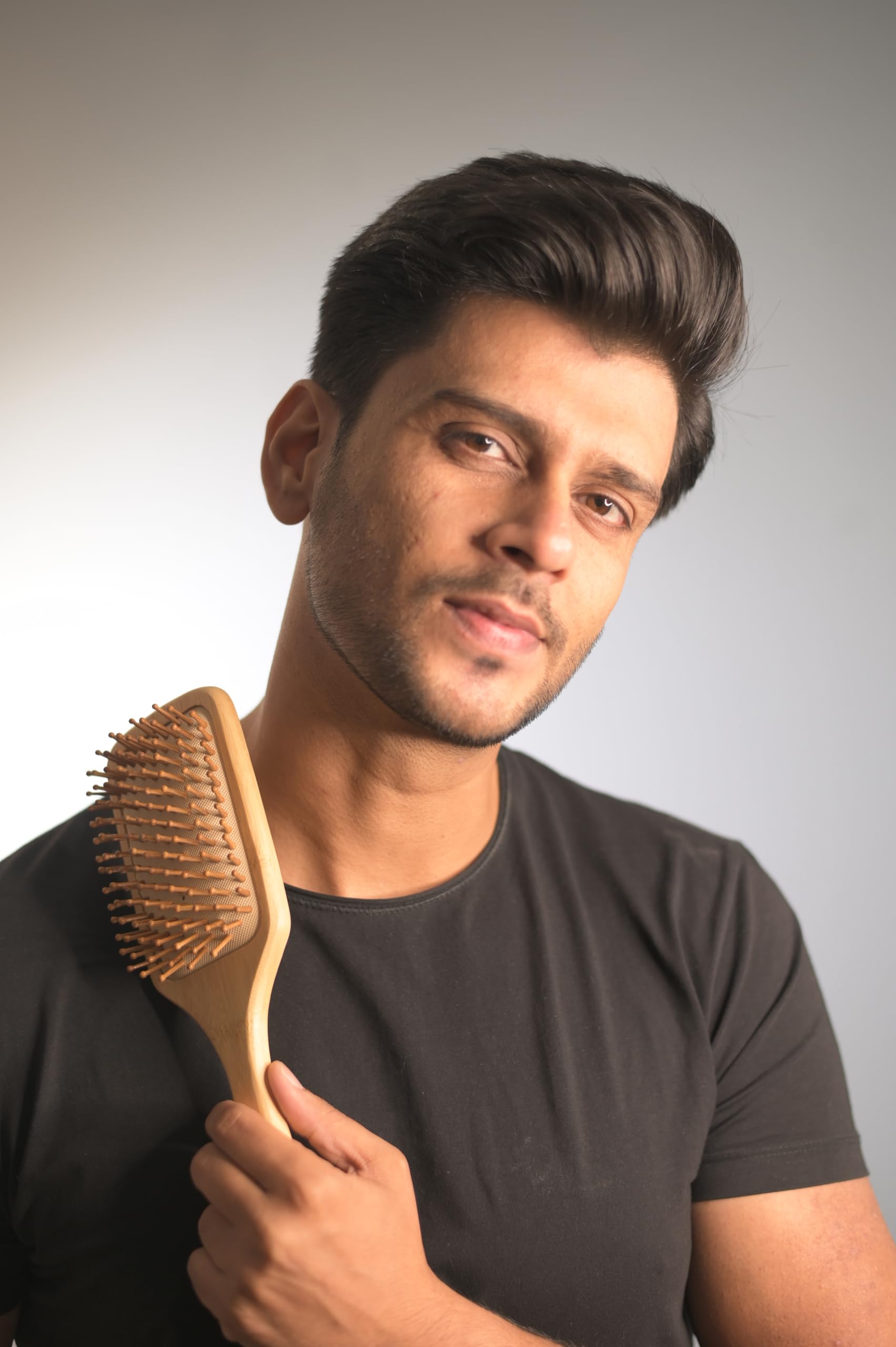 UrbanMooch Wooden Bamboo Hair Brush - Detangling Brush for Thin, Long & Curly Hair - Eco-Friendly Paddle Hairbrush Stimulates Scalp, Promotes Hair Growth & Adds Shine - Perfect for Daily Hair Care & Styling at Home or Travel
