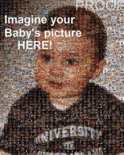 Personalized Baby Photomosaic - Create Unique Keepsakes with Your Own Photos | Perfect for Nursery Decor, Baby Showers & 1st Birthday Gifts