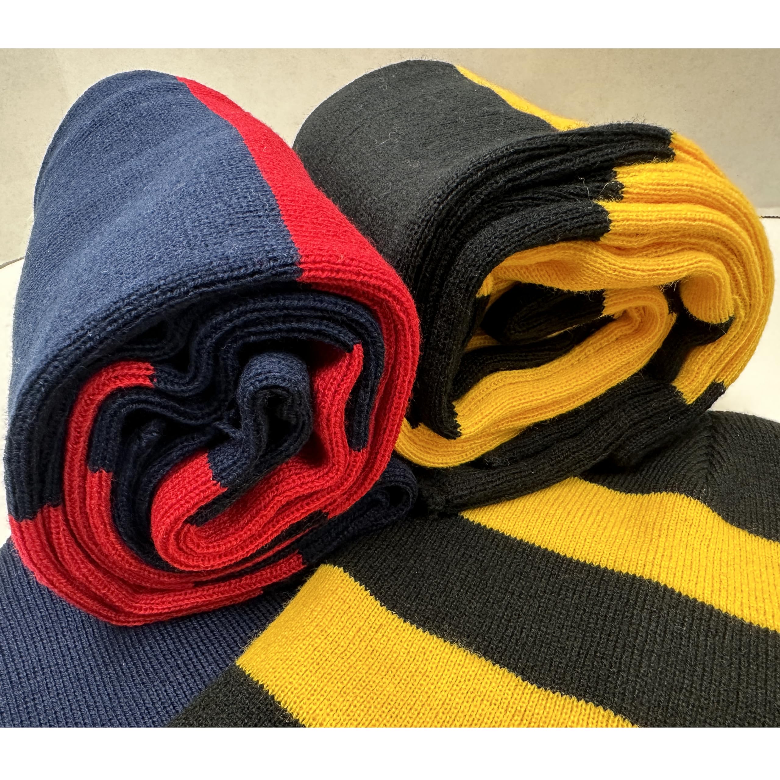 Unisex Rugby Stripe Scarf & Beanie Hat Set - Warm Winter Accessories for Men & Women - Perfect for College, Outdoor Sports & Cold Weather Fashion