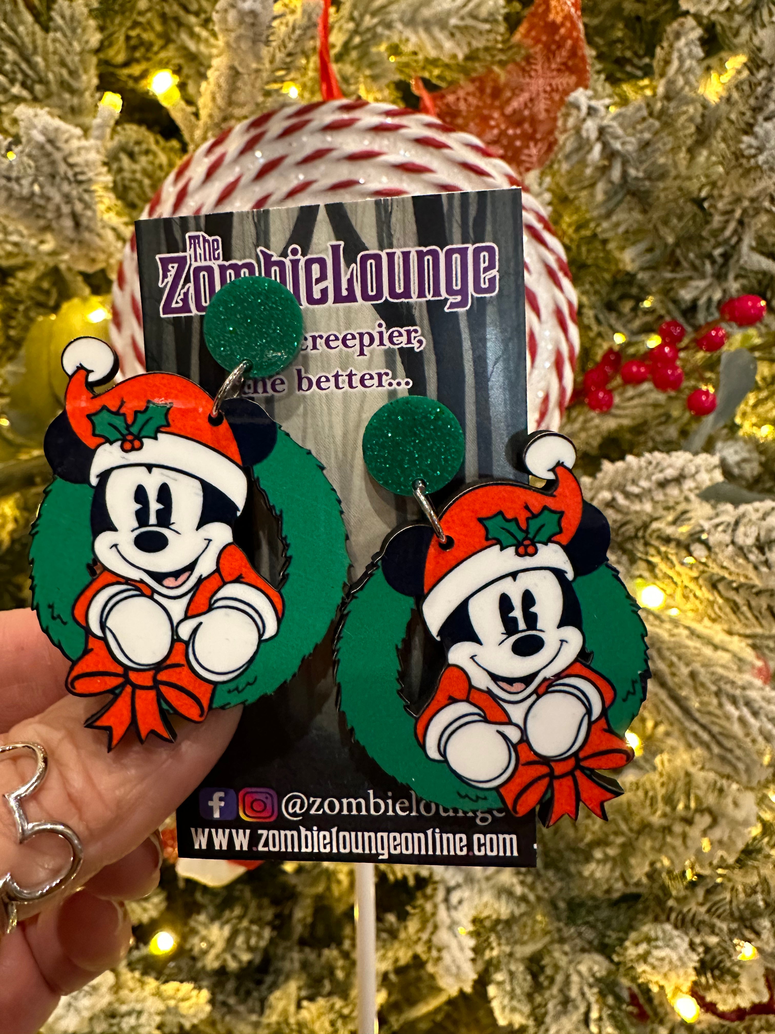 Mouse Wreath Earrings - Cute Animal Jewelry for Women | Perfect for Christmas, Halloween & Cosplay Costume Accessories