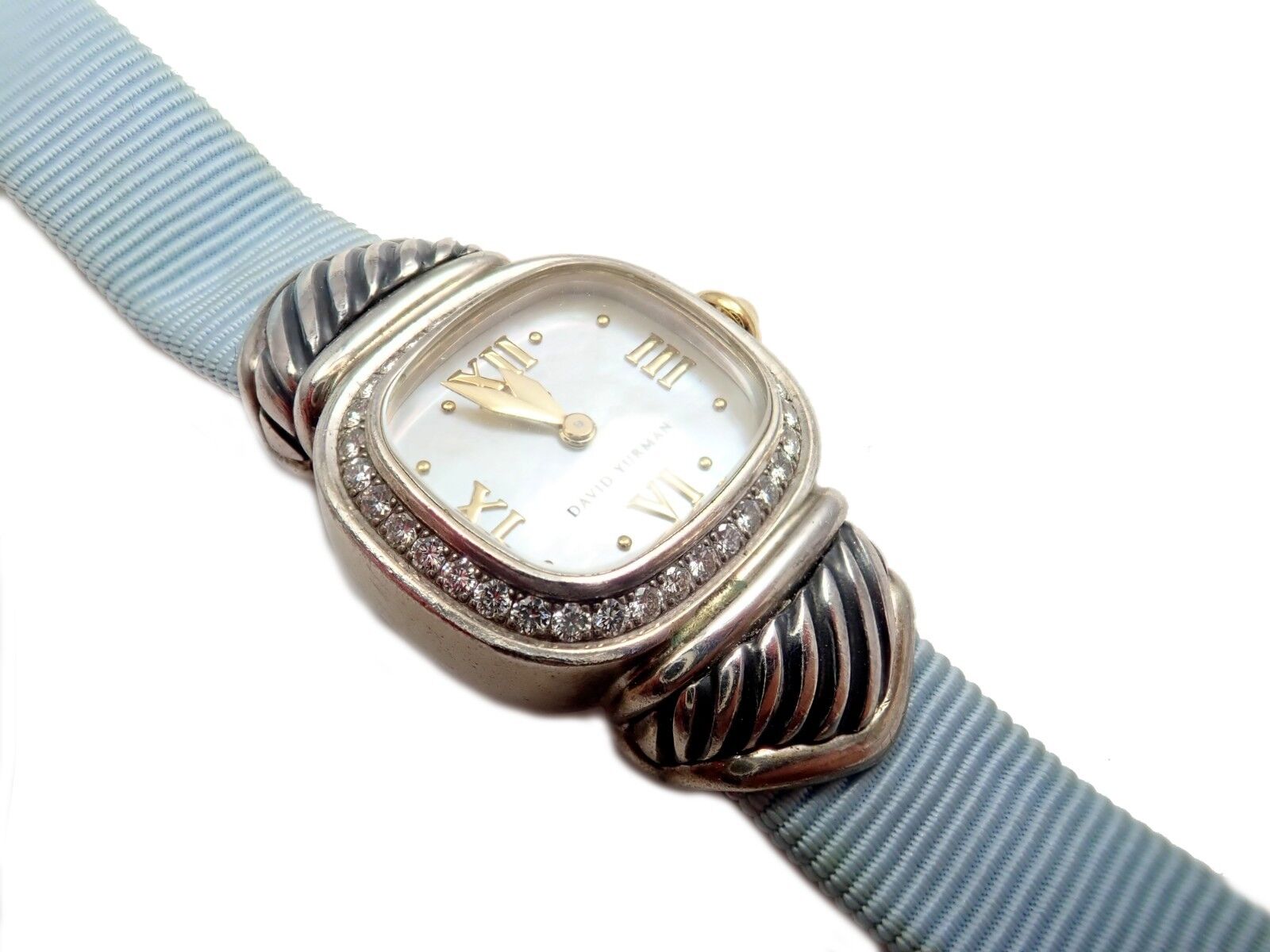 Authentic David Yurman DY Sterling Silver 925 Diamond Thoroughbred Silk Ladies Watch - Elegant Luxury Timepiece for Women, Perfect for Formal Events & Special Occasions