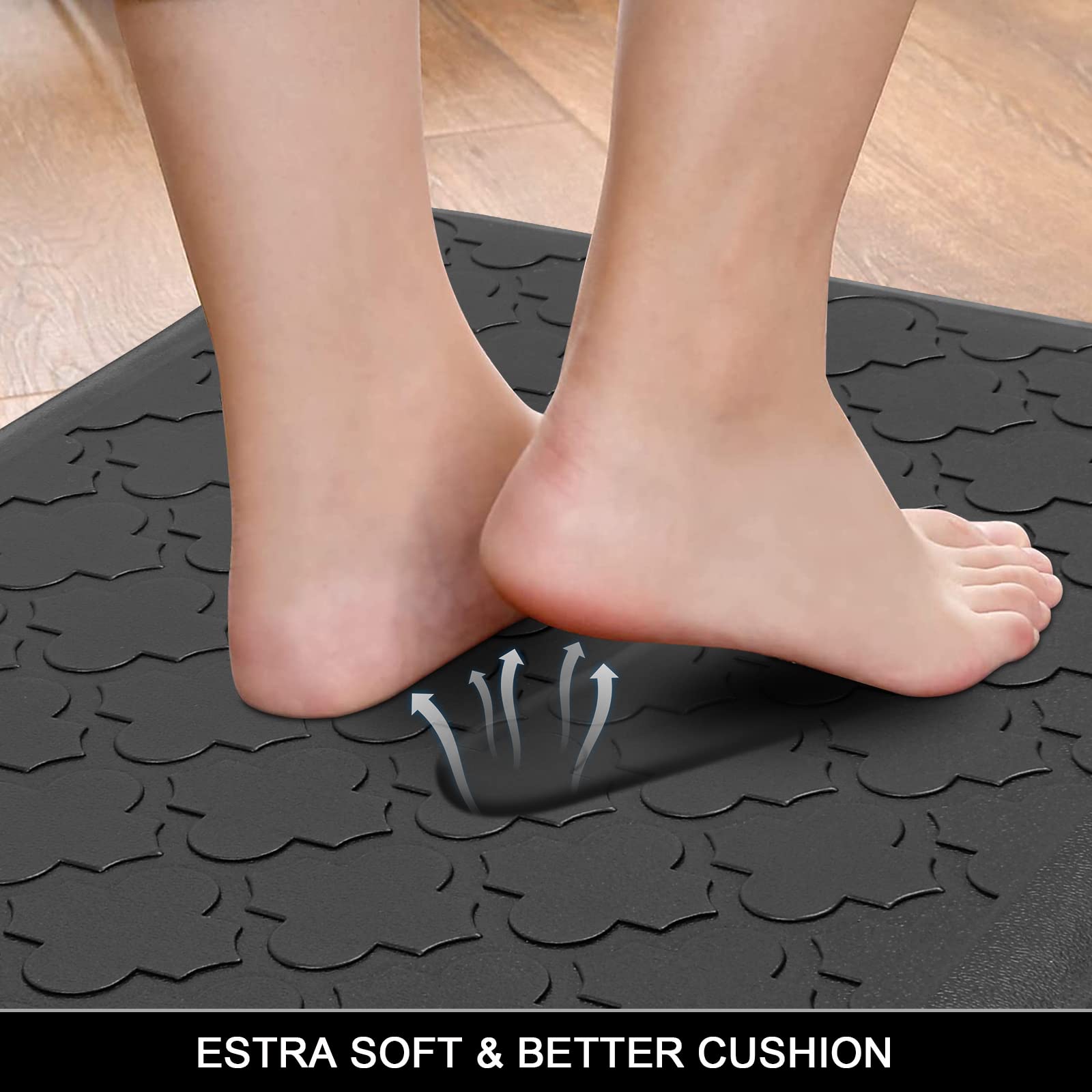 HEBE Anti-Fatigue Kitchen Mat - Non-Slip, Waterproof Floor Mat (17.3