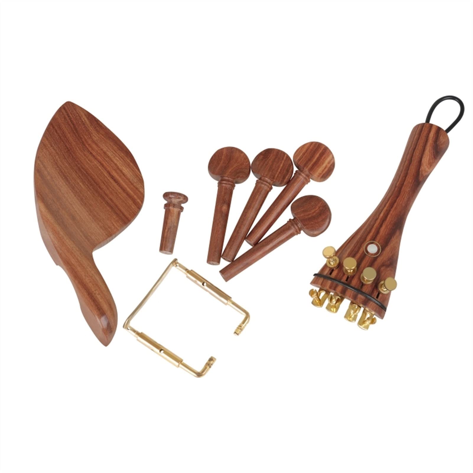 5Pcs Violin Repair Accessories Kit - Violin Chin Rest with 4 Tuning Pegs, DIY Violin Parts for 3/4 Size - Perfect for Violin Maintenance, Home Repair & Music Classroom Accessories