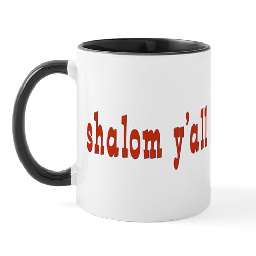 White/Black Inside - Greetings Shalom Y'all Mug