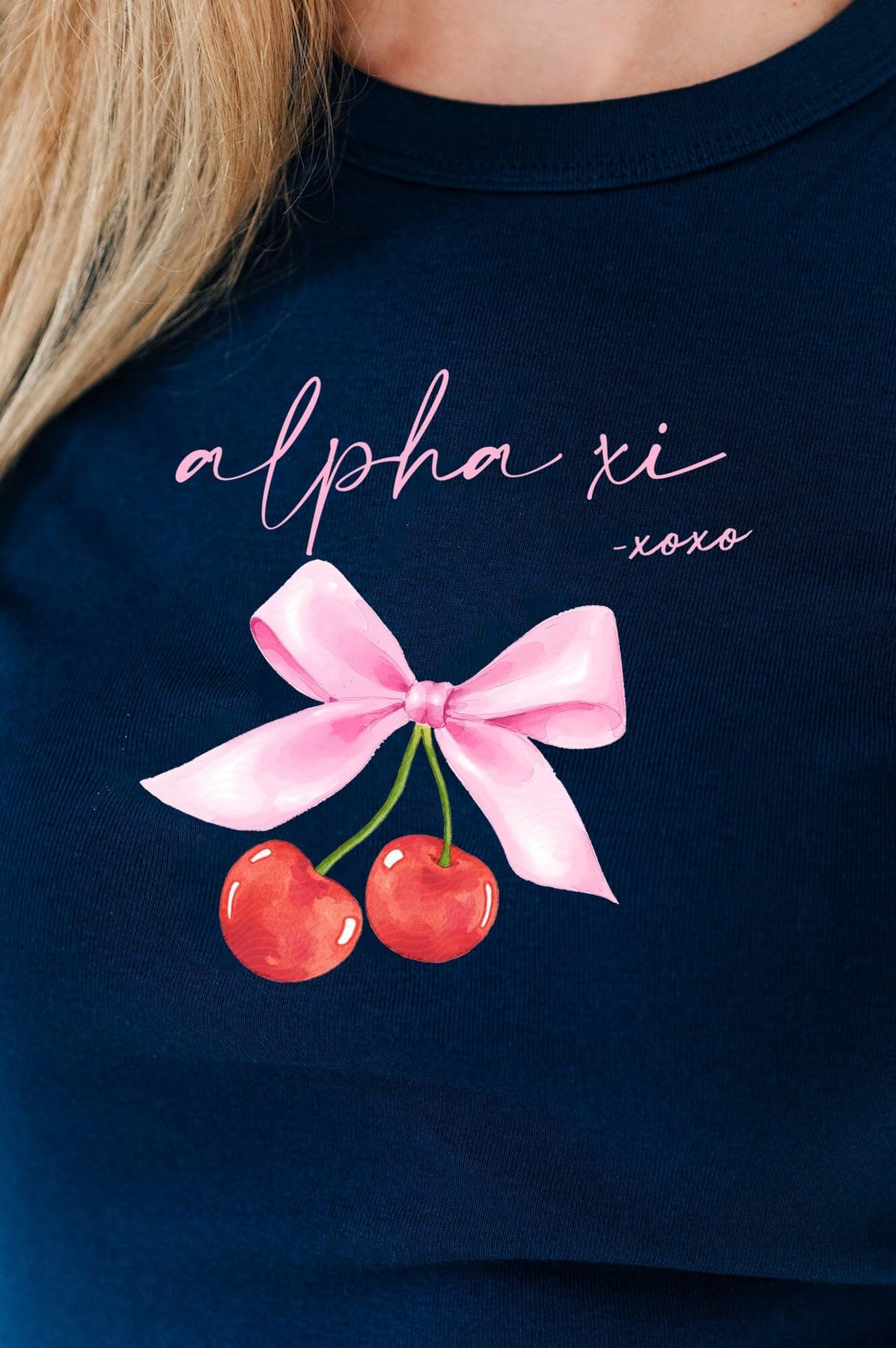 Cherry XOXO Ribbed Baby Doll Tee - Cute & Comfortable for Casual Wear