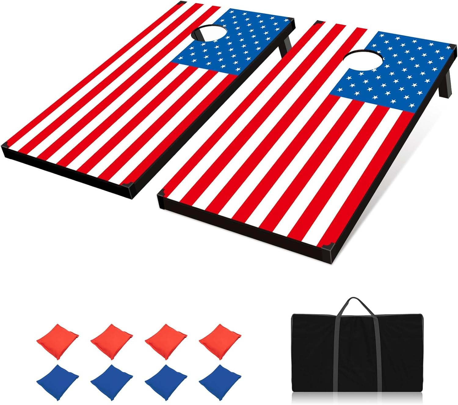 Premium Cornhole Set Outdoor Game - 3ft x 2ft Regulation Size Cornhole Boards with 8 Bean Bags & Carry Case for Backyard, Beach, Tailgating, Camping & Family Gatherings | Durable Corn Hole Game Set for Adults & Kids