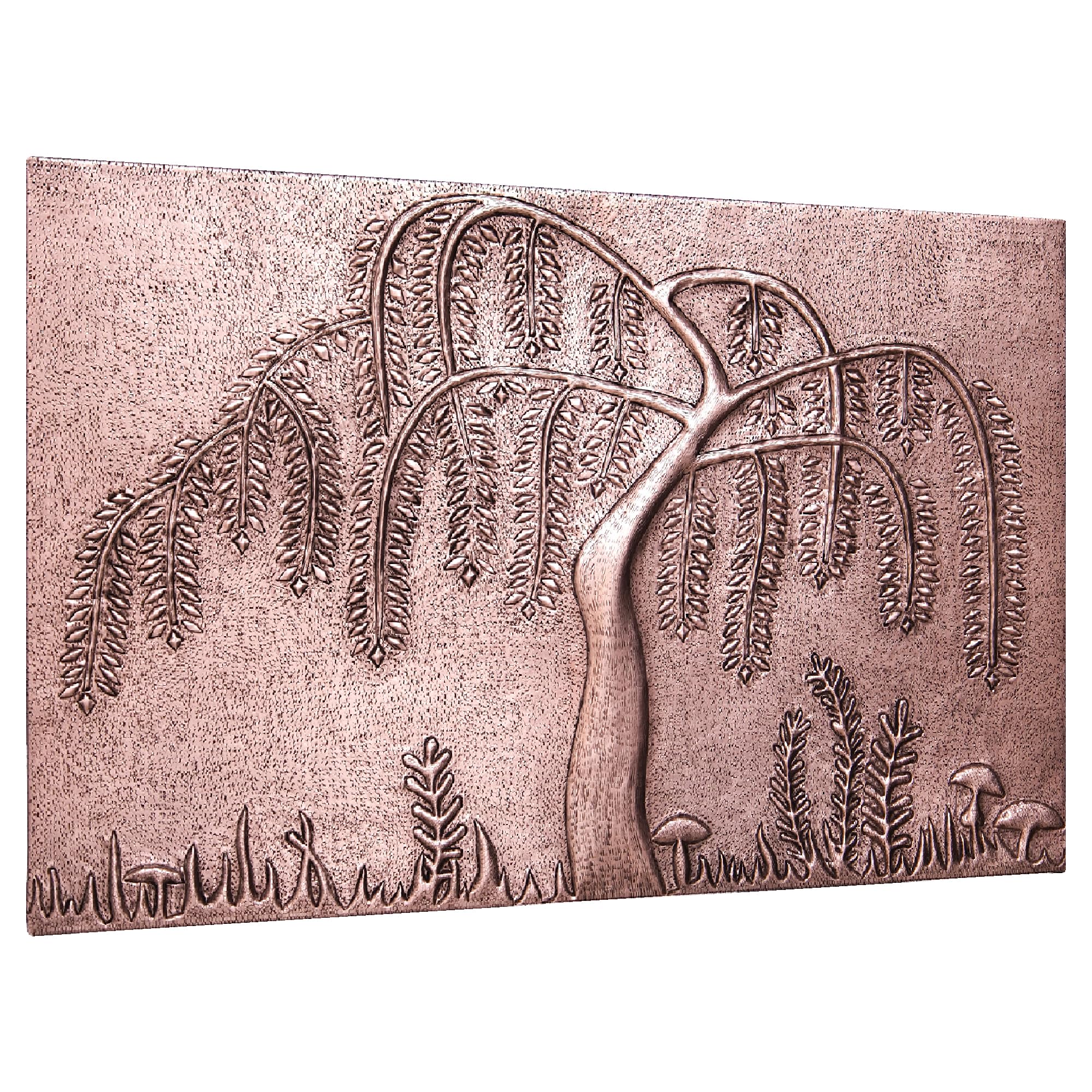 Custom Handmade Copper Backsplash Tile - Weeping Willow Tree Design for Kitchen Backsplash, Indoor & Outdoor Wall Decor, Perfect for Modern Kitchens, Bathrooms, and Patios