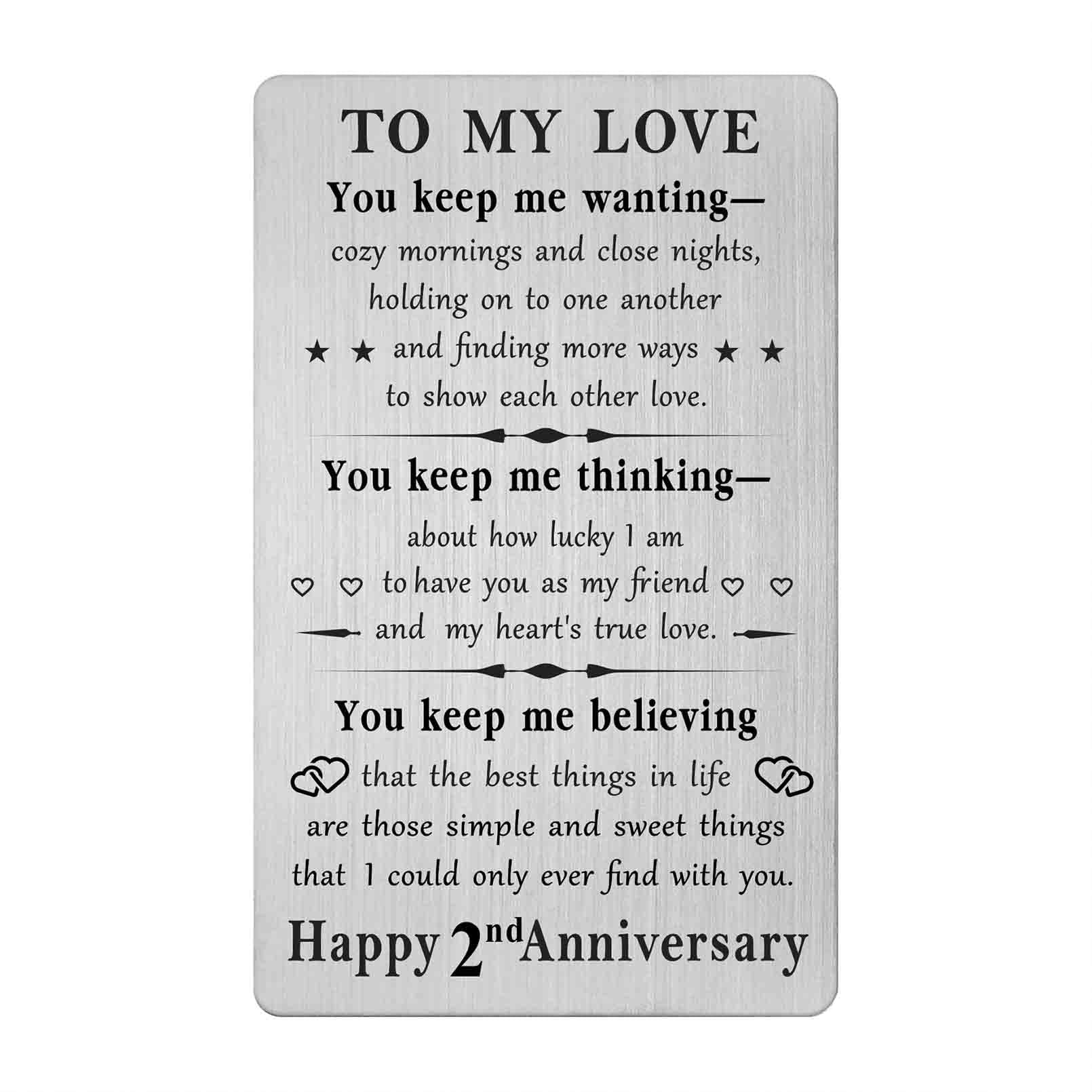 2nd Anniversary Card for Couples - Romantic 2 Year Anniversary Greeting Card for Husband, Wife, Boyfriend or Girlfriend | Perfect Gift for Wedding Anniversary, Date Night & Special Occasions