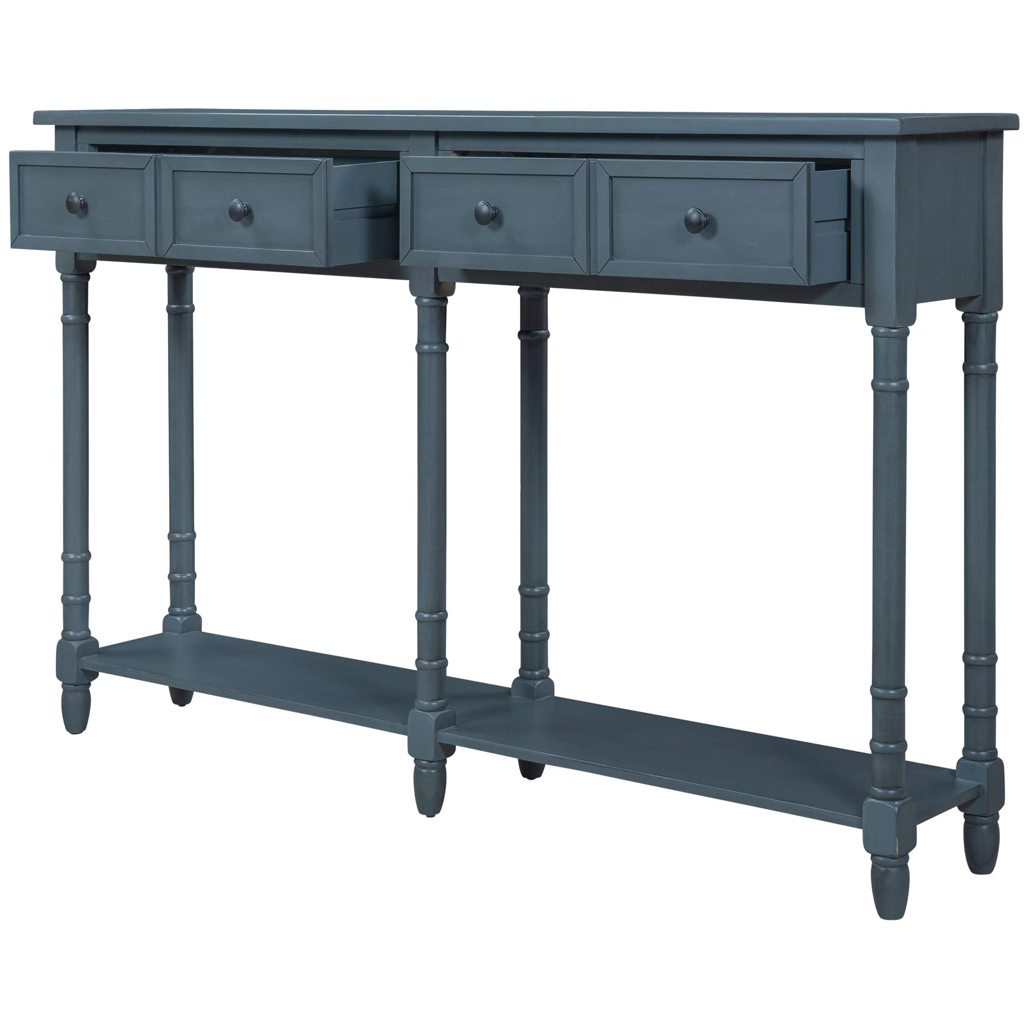 P PURLOVE 58 Inch Wooden Slim Console Table with Drawer - Narrow Entryway Sofa Table with Bottom Shelf for Living Room, Hallway & Entryway - Perfect for Small Spaces, Home Decor & Storage Solutions