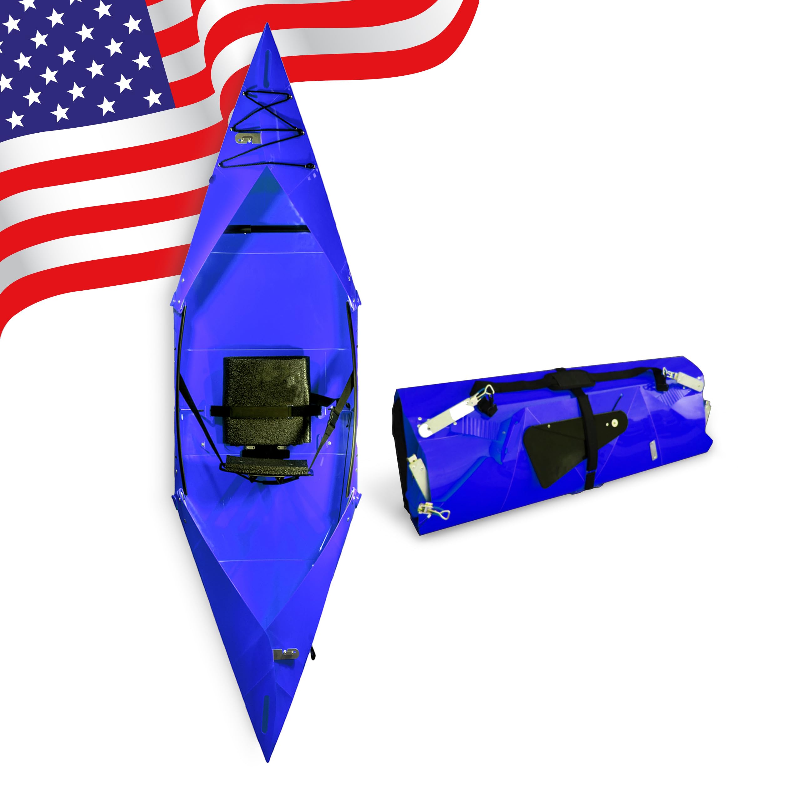 Tucktec 10' PRO Foldable Kayak - Full Size Portable Folding Kayak for Adults - Lightweight & Durable - Made in USA - Perfect for Lakes, Rivers & Outdoor Adventures