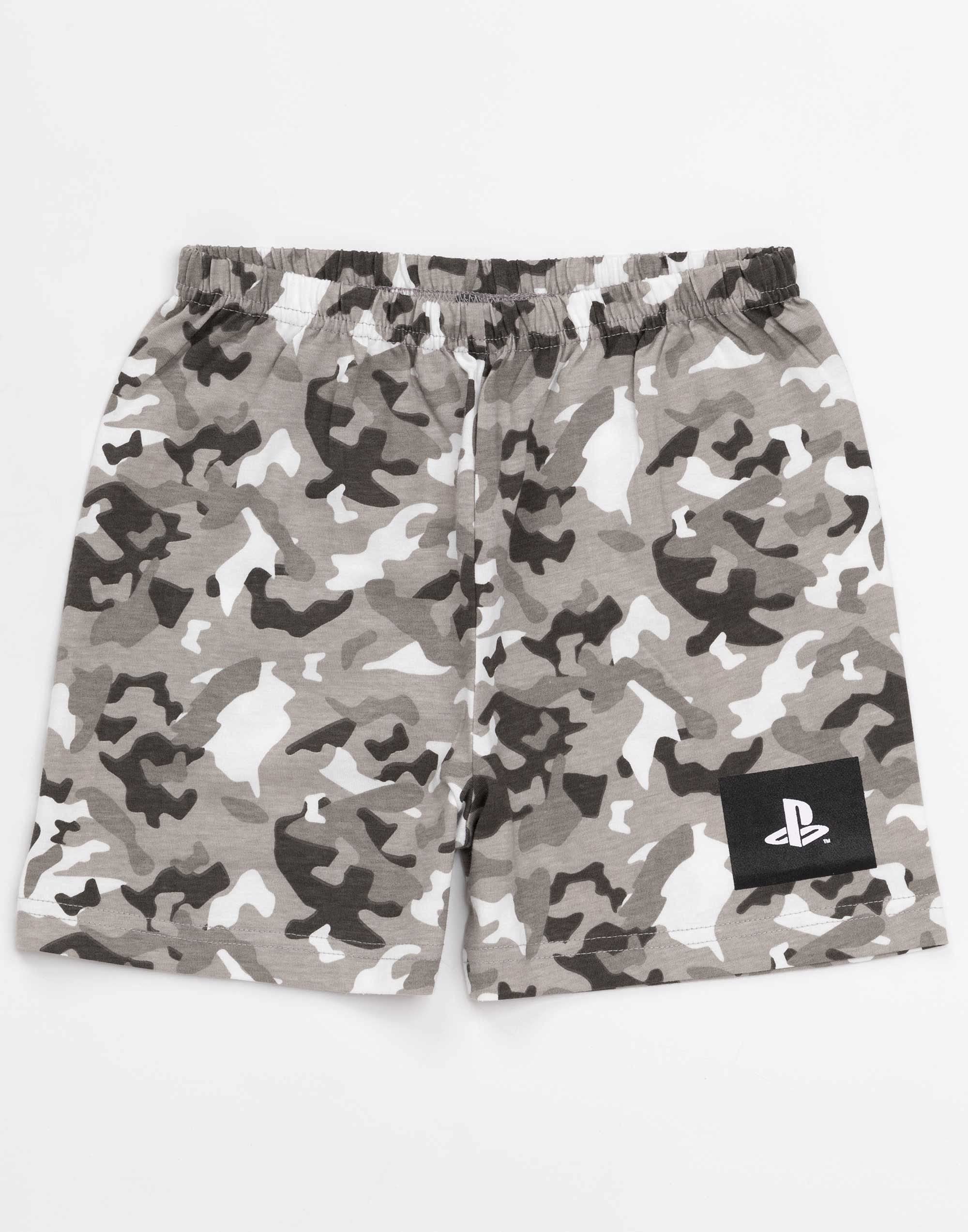 **PlayStation Pajamas for Boys - Camo Print Game-Themed Sleepwear (Long & Short Sleeve Options) - Perfect for Gaming Nights & Sleepovers**