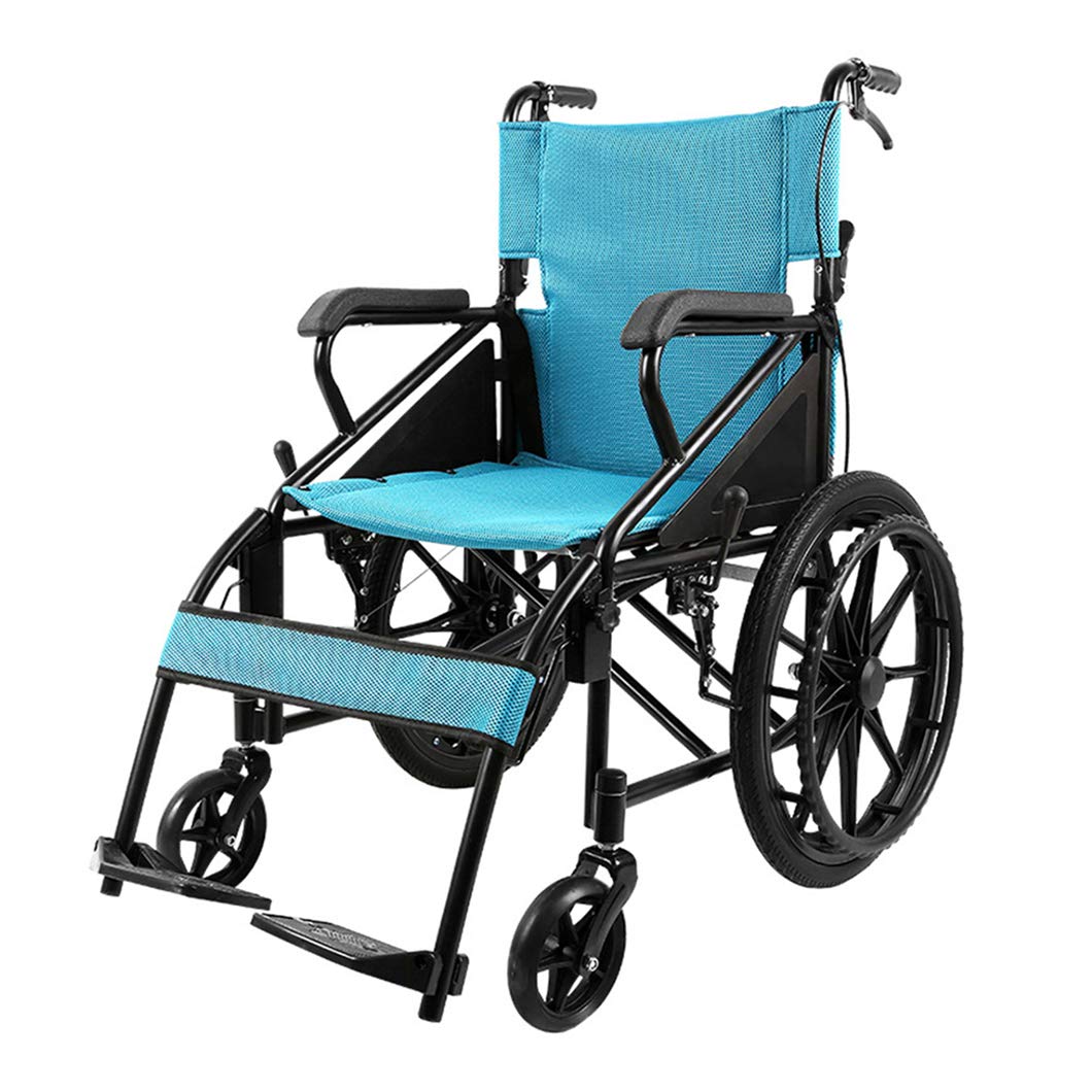 Lightweight Folding Wheelchair for Adults & Seniors - Portable Medical Transport Chair with Swing Away Footrests - Ideal for Elderly, Disabled & Pregnancy Care - Perfect for Travel, Hospital Visits & Home Use