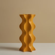 Premium Optic Scallop Ceramic Home Decor Accents - Elegant Tabletop & Shelf Decor for Living Room, Bedroom, and Office