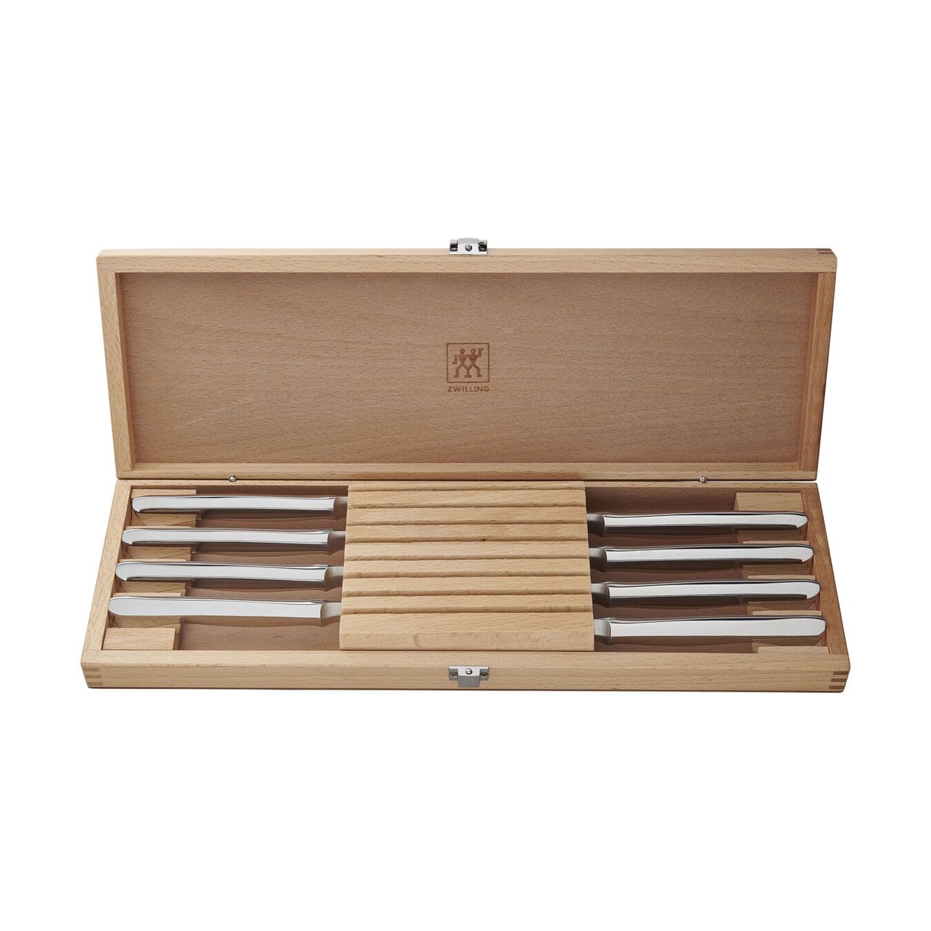 ZWILLING 8-Piece Stainless Steel Steak Knife Set with Wooden Gift Box - Premium Cutlery for Steak Dinners, BBQ Parties & Elegant Dining
