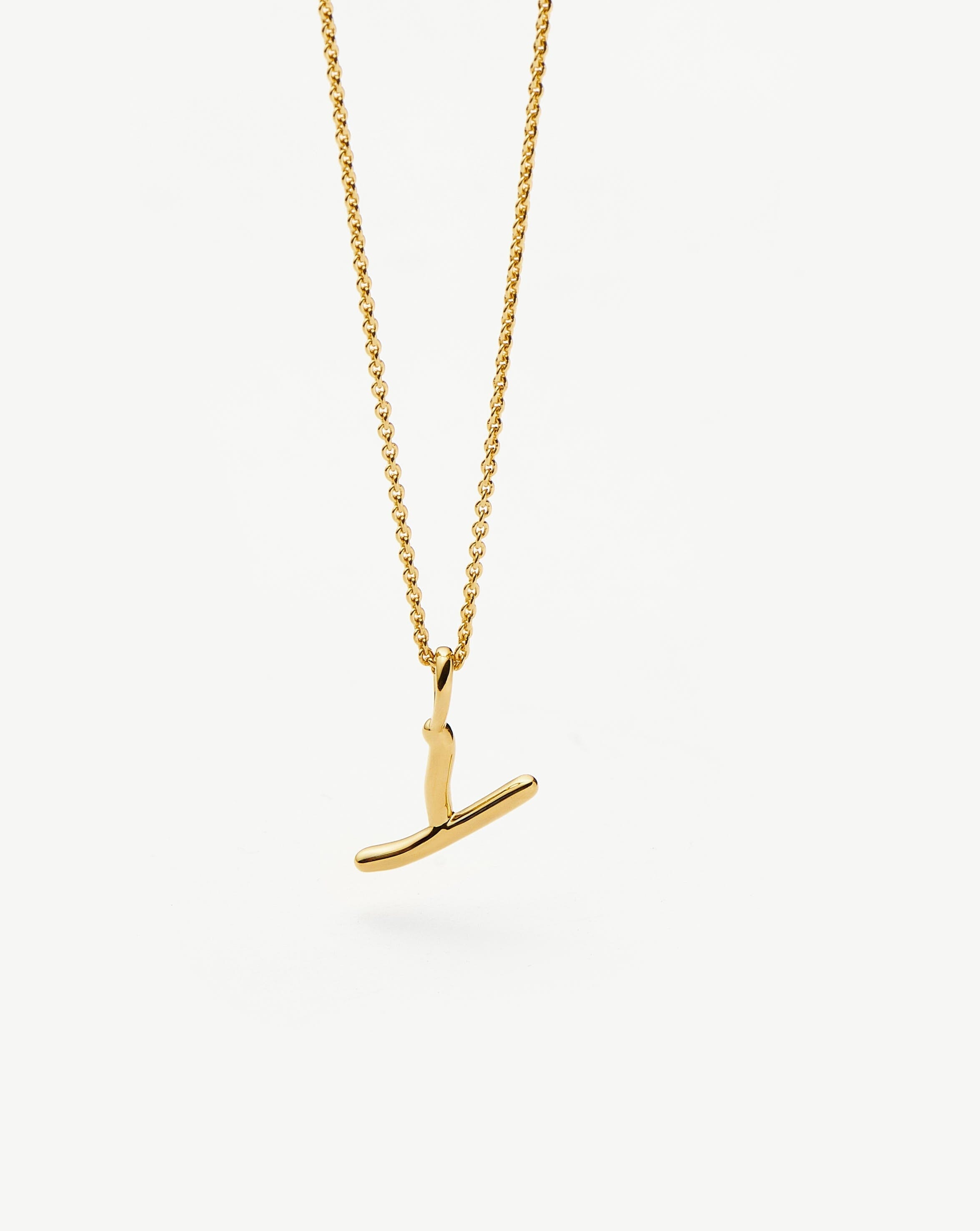 Curly Molten Mini Initial Necklace - Personalized 18k Gold Vermeil Jewelry for Women | Elegant Gift for Birthday, Anniversary & Everyday Wear
