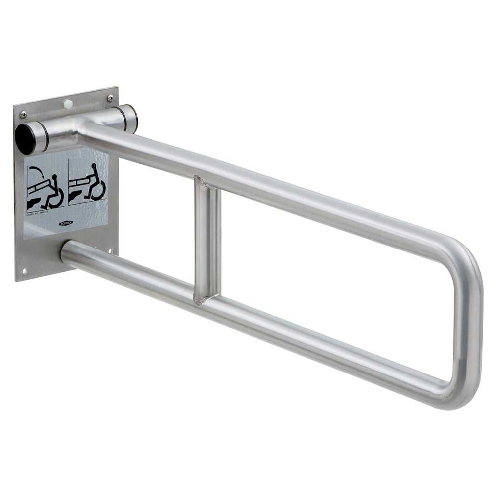 Bobrick B4998 ADA Compliant Swing Up Grab Bar 29-Inch - Satin Stainless Steel - Bathroom Safety Handle for Seniors & Disabled - Wall Mounted Support Bar for Showers & Toilets