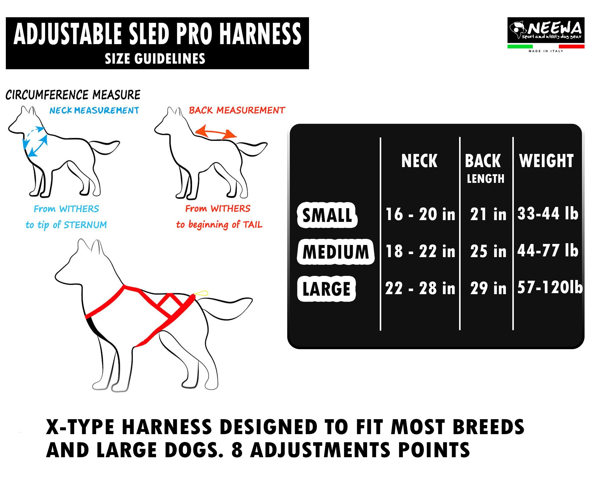 Neewa Adjustable Sled Pro Harness for Large Dogs - Pink Small Size | Heavy Duty Pulling Harness for Giant Breeds | Perfect for Dog Joring, Sledding & Outdoor Activities