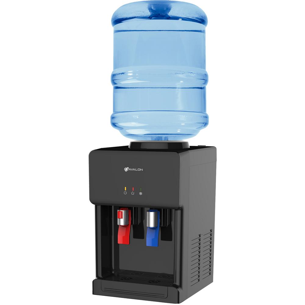 Avalon A1CTWTRCLRBLK Premium Hot and Cold Countertop Water Dispenser - Black | Compact Water Cooler for Home, Office, or Dorm Room