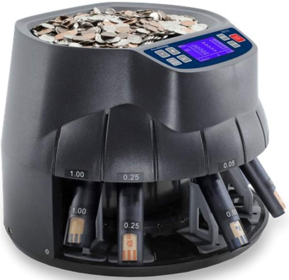 AccuBANKER AB510 Digital Coin Sorter & Wrapper Machine with MP10 Thermal Printer | Fast Money Counting for Banks, Retail Stores & Small Businesses