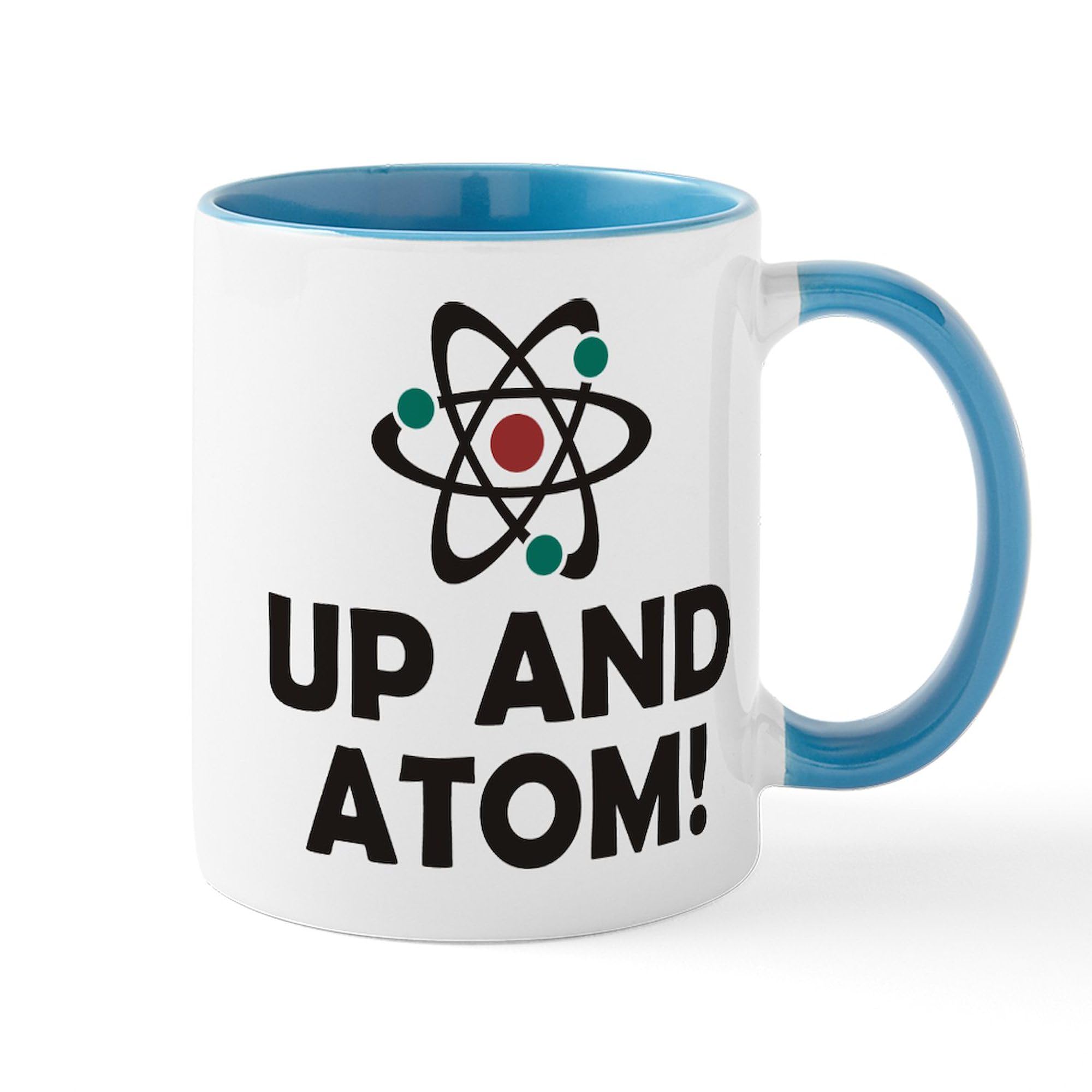 Up And Atom 11 oz (325 ml) Ceramic Coffee Mug - Funny Science Novelty Cup for Teachers, Chemists & Physics Lovers - Perfect for Office, Lab or Home Use