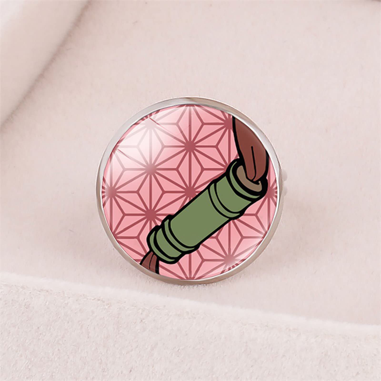 Demon Slayer Vintage Ring - Kamado Nezuko Anime Jewelry, Anime Cosplay Accessories & Gift for Anime Lovers, Stylish Novelty Jewelry for Daily Wear, Cosplay Events & Anime Conventions