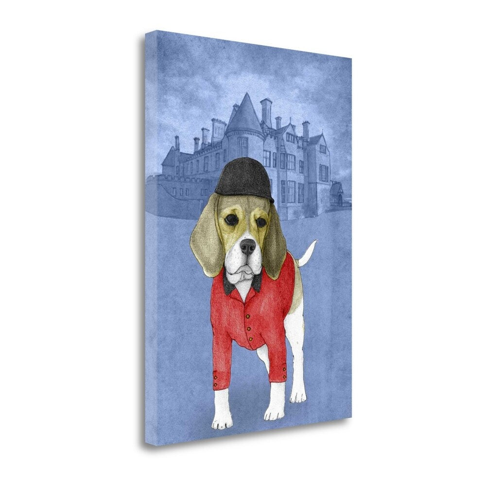 Beagle With Beaulieu Palace Art Print by Barruf - Premium Giclee on Gallery Wrapped Canvas - Perfect for Living Room, Bedroom & Office Decor