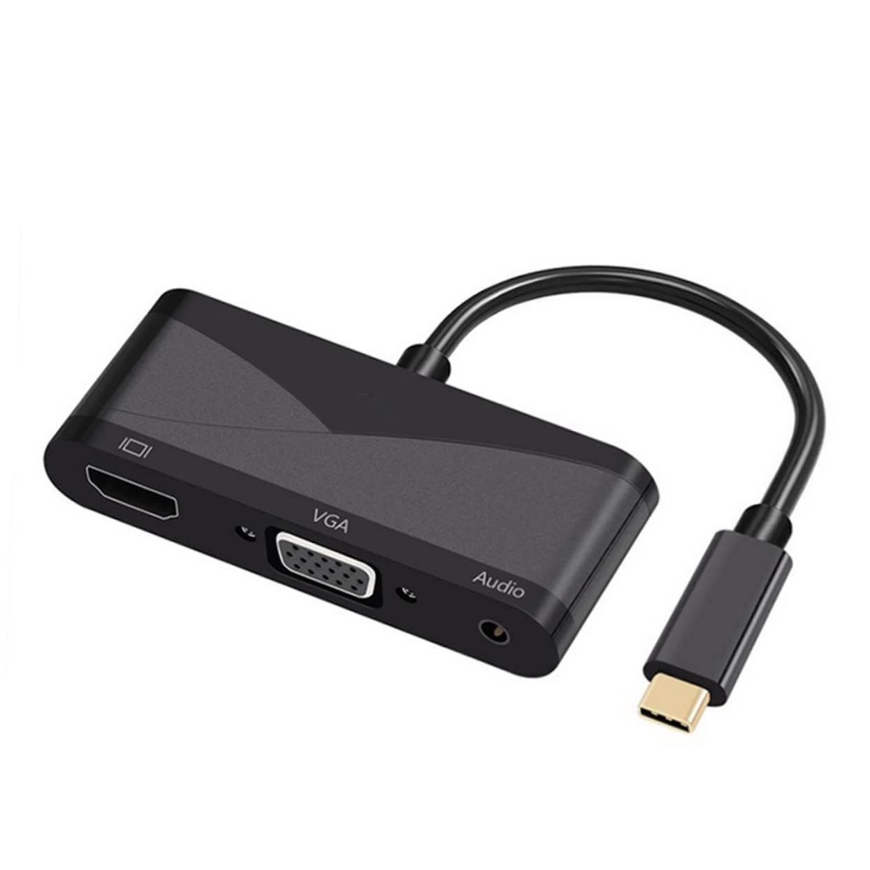 HOMSFOU USB C to VGA Adapter with Audio - USB Type C to VGA Converter Cable for MacBook Pro, Dell XPS, HP Laptop - Perfect for Presentations, Home Office & Conference Room Setups